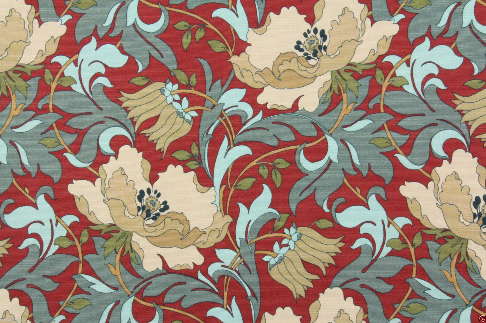 Květinová secese v červené  CA356