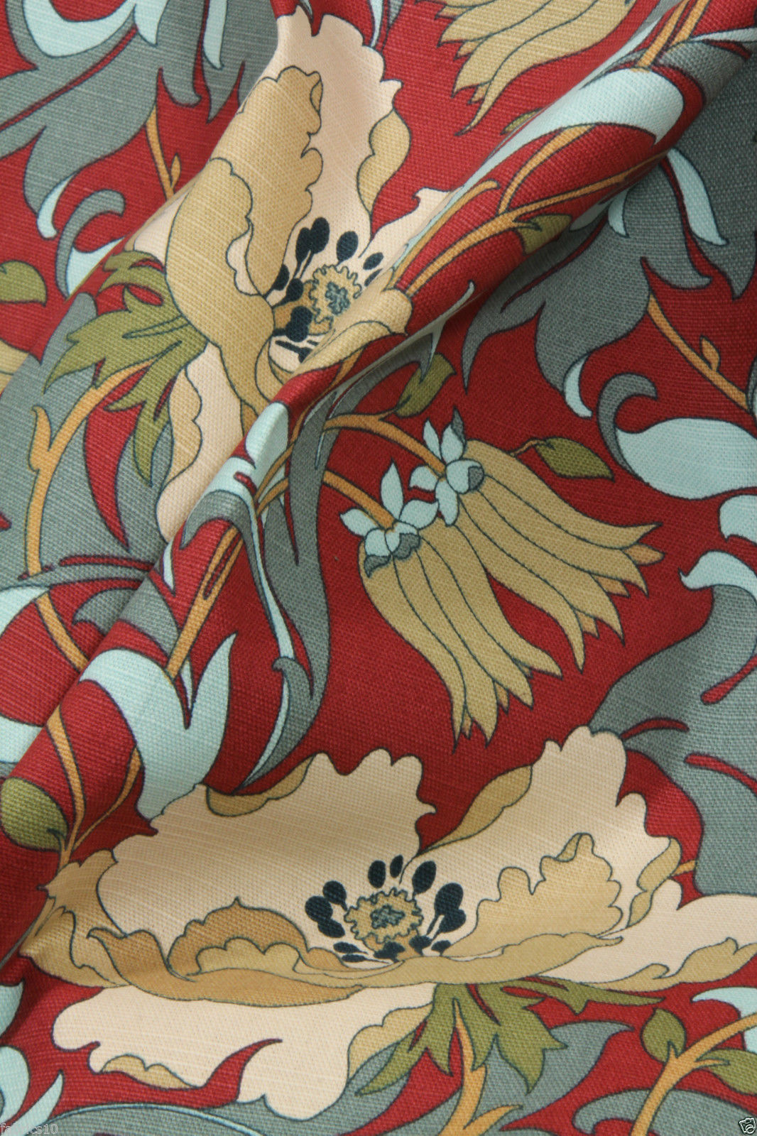 Květinová secese v červené  CA356